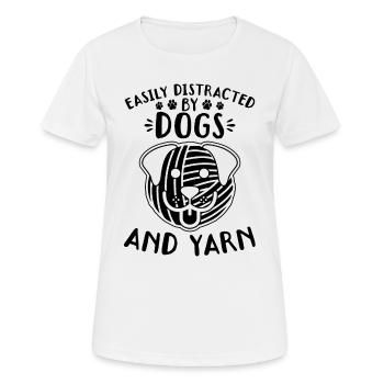 Easily Distracted By Dogs And Yarn - Crochet Lover - Women's Breathable T-Shirt - white - Front - AI Model Female 172 dark (172cm)