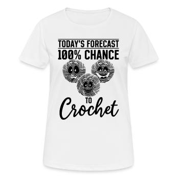 Les prévisions du jour 100% de chance de Crochet - T-shirt respirant Femme - blanc - Devant - AI Model Female 172 dark (172cm)