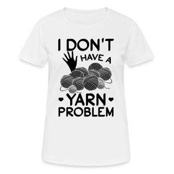 Je n’ai pas de problème de laine - Funny Crochet Lover - T-shirt respirant Femme - blanc - Devant - AI Model Female 172 dark (172cm)
