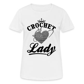 Crochet crochet Fille au crochet - Crochet Lady - T-shirt respirant Femme - blanc - Devant - AI Model Female 172 dark (172cm)