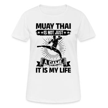 Le Muay Thai n’est pas seulement un jeu, c’est ma vie - Muay - T-shirt respirant Femme - blanc - Devant - AI Model Female 172 dark (172cm)