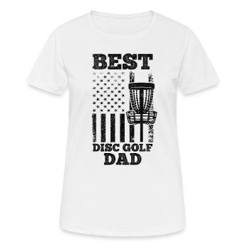 Best Disc Golf Dad - Disc Golfer Daddy Disc Golf - Frauen T-Shirt atmungsaktiv - Weiß - Vorne - AI Model Female 172 dark (172cm)
