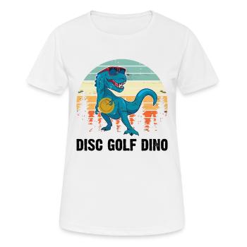 Disc Golf Dinosaur - Disc Golfing Dinosaur Disc Go - Women's Breathable T-Shirt - white - Front - AI Model Female 172 dark (172cm)