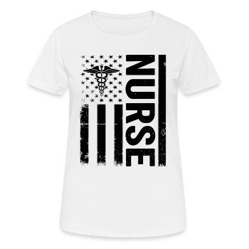 Nurse US Flag - Nursing Nurse - Women's Breathable T-Shirt - white - Front - AI Model Female 172 dark (172cm)