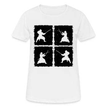 Japanese Kendo Kendo Wrestling Kendo Wrestler - Women's Breathable T-Shirt - white - Front - AI Model Female 172 dark (172cm)