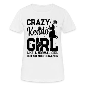 Fille de Kendo folle comme une fille normale mais tellement cr - T-shirt respirant Femme - blanc - Devant - AI Model Female 172 dark (172cm)