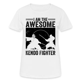 Je suis le super combattant de Kendo - T-shirt respirant Femme - blanc - Devant - AI Model Female 172 dark (172cm)