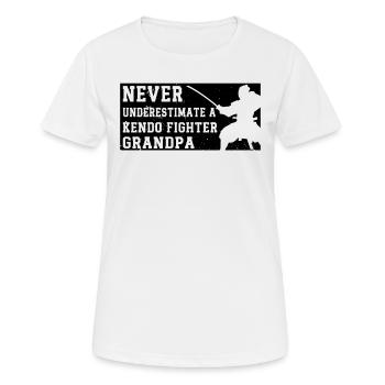 Never underestimate a Kendo Fighter grandpa Kendo - Women's Breathable T-Shirt - white - Front - AI Model Female 172 dark (172cm)