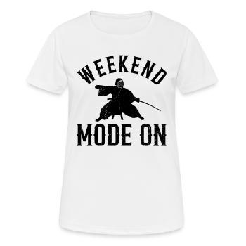 Mode week-end de kendo activé - Combat de Kendo - T-shirt respirant Femme - blanc - Devant - AI Model Female 172 dark (172cm)