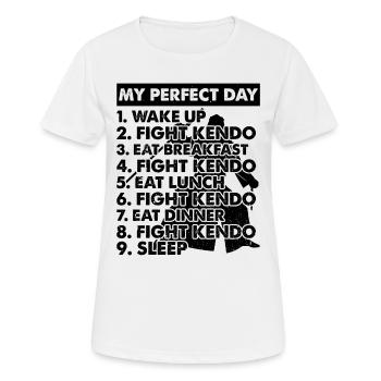 Plan du jour du Kendo Combattant Kendo Lutteur de Kendo - T-shirt respirant Femme - blanc - Devant - AI Model Female 172 dark (172cm)