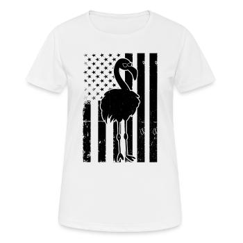 Flamingo US Flag Flamingo Lover Pink Flamingo - Women's Breathable T-Shirt - white - Front - AI Model Female 172 dark (172cm)