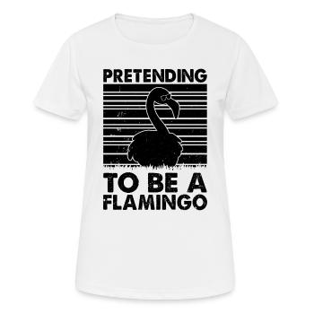 Flamingo Lover - Pretending to be a Flamingo - Women's Breathable T-Shirt - white - Front - AI Model Female 172 dark (172cm)