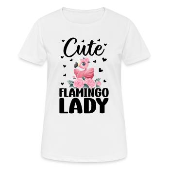 Flamingo Girl - Cute Flamingo Lady - Women's Breathable T-Shirt - white - Front - AI Model Female 172 dark (172cm)