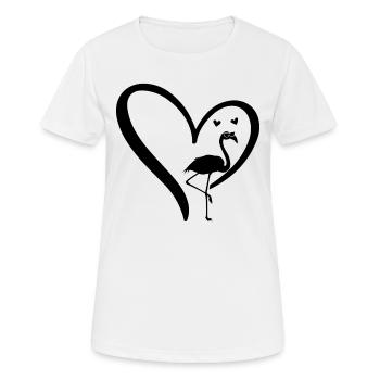 Flamingo Heart Flamingo Lover - Women's Breathable T-Shirt - white - Front - AI Model Female 172 dark (172cm)