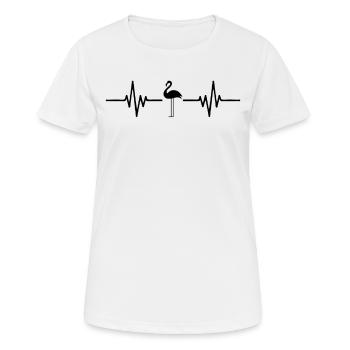 Cute Flamingo Heartbeat Flamingo Lover - Frauen T-Shirt atmungsaktiv - Weiß - Vorne - AI Model Female 172 dark (172cm)