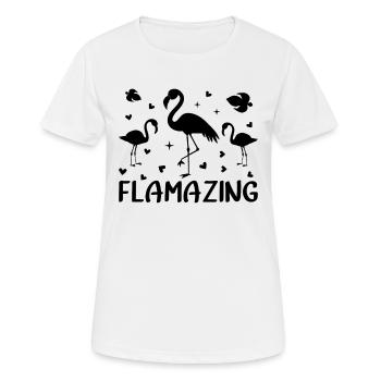 Flamazing Flamingos Pink Flamingo - Women's Breathable T-Shirt - white - Front - AI Model Female 172 dark (172cm)