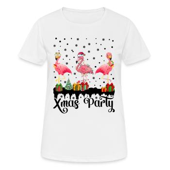Flamant rose Noël Noël flamants roses - T-shirt respirant Femme - blanc - Devant - AI Model Female 172 dark (172cm)