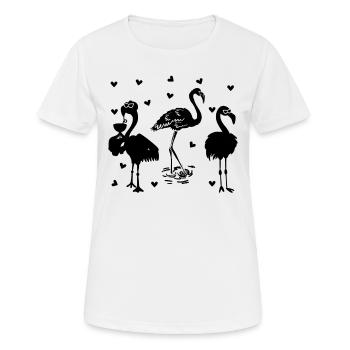 Cute Flamingo Pink Flamingos - Women's Breathable T-Shirt - white - Front - AI Model Female 172 dark (172cm)