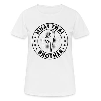 Muay Thai Frère Muay Thai Combattant - T-shirt respirant Femme - blanc - Devant - AI Model Female 172 dark (172cm)