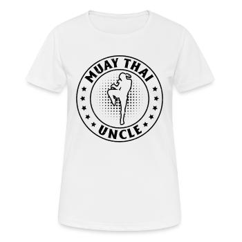 Muay Thai Uncle Muay Thai Fighter - Women's Breathable T-Shirt - white - Front - AI Model Female 172 dark (172cm)
