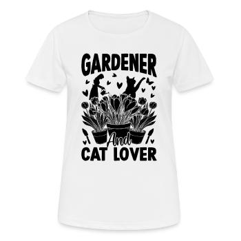 Gardener and cat lover - Hobby Gardener Gardening - Women's Breathable T-Shirt - white - Front - AI Model Female 172 dark (172cm)