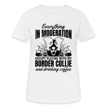 Citations Border Collie Border Collie Lover - T-shirt respirant Femme - blanc - Devant - AI Model Female 172 dark (172cm)