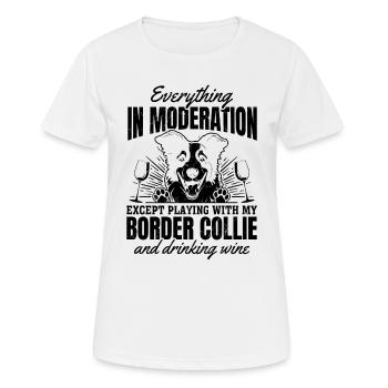 Border Collie Lover Citations de Border Collie - T-shirt respirant Femme - blanc - Devant - AI Model Female 172 dark (172cm)
