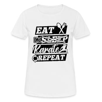 Eat Sleep Karate Repeat - Karate Fighter - Women's Breathable T-Shirt - white - Front - AI Model Female 172 dark (172cm)