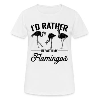 Pink Flamingo - Je préfère être avec mes flamants roses - T-shirt respirant Femme - blanc - Devant - AI Model Female 172 dark (172cm)