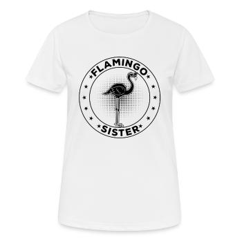 Flamingo Sister - Frauen T-Shirt atmungsaktiv - Weiß - Vorne - AI Model Female 172 dark (172cm)