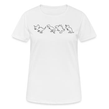 T-Rex Dinosaure Velociraptor Triceratops - T-shirt respirant Femme - blanc - Devant - AI Model Female 172 dark (172cm)