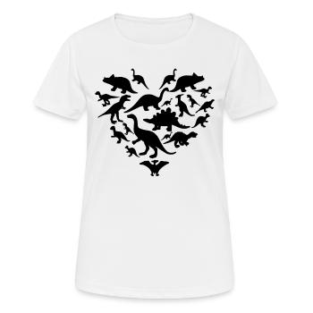 Tyrannosaurus Rex Dino Lover Dinosaur Heart - Women's Breathable T-Shirt - white - Front - AI Model Female 172 dark (172cm)