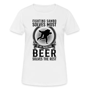 Fighting Sambo solves most of my problems - Sambo - Women's Breathable T-Shirt - white - Front - AI Model Female 172 dark (172cm)