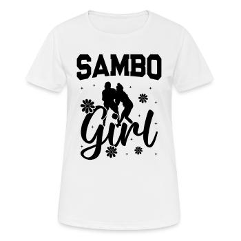 Sambo Girl - Sambo Fighter Sambo Martial Arts - Frauen T-Shirt atmungsaktiv - Weiß - Vorne - AI Model Female 172 dark (172cm)