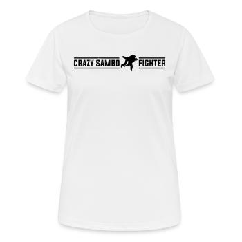 Crazy Sambo fighter - Sambo Martial Arts Sambo - Frauen T-Shirt atmungsaktiv - Weiß - Vorne - AI Model Female 172 dark (172cm)