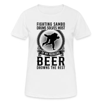 Funny Sambo Quotes Sambo Wrestler Sambo fighter - Frauen T-Shirt atmungsaktiv - Weiß - Vorne - AI Model Female 172 dark (172cm)