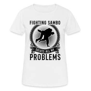 Fighting Sambo solves all my problems - Sambo - Women's Breathable T-Shirt - white - Front - AI Model Female 172 dark (172cm)