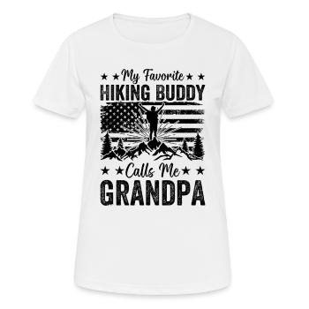 My Favorite Hiking Buddy Calls me Grandpa Hiker - Women's Breathable T-Shirt - white - Front - AI Model Female 172 dark (172cm)