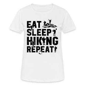 Eat Sleep Hiking Repeat - Hiking Lover - Women's Breathable T-Shirt - white - Front - AI Model Female 172 dark (172cm)