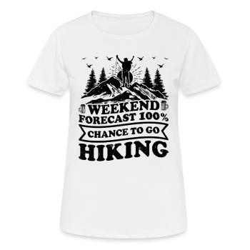 Prévisions pour le week-end 10 % de chance de partir en randonnée - T-shirt respirant Femme - blanc - Devant - AI Model Female 172 dark (172cm)