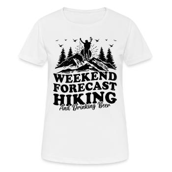 Weekend forecast Hiking and drinking beer - Hiking - Women's Breathable T-Shirt - white - Front - AI Model Female 172 dark (172cm)