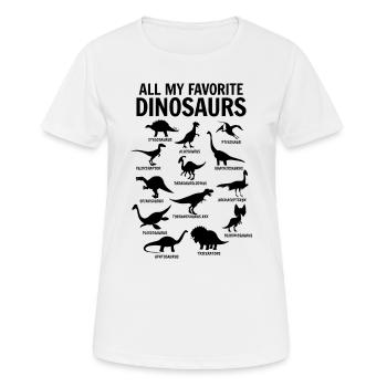 Dinos Dinosaure Tous mes dinosaures préférés - T-shirt respirant Femme - blanc - Devant - AI Model Female 172 dark (172cm)
