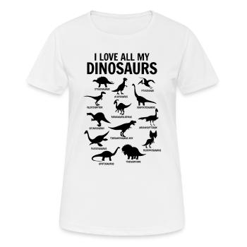 Dinosaur Lover - I love all my dinosaurs - Women's Breathable T-Shirt - white - Front - AI Model Female 172 dark (172cm)