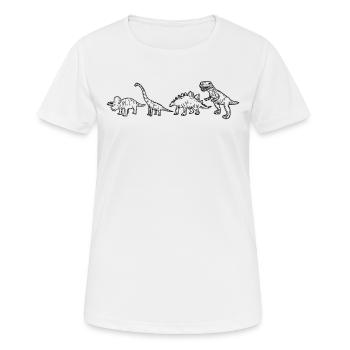 Dinosaur T-Rex Dinosaur T-Rex Dino - Frauen T-Shirt atmungsaktiv - Weiß - Vorne - AI Model Female 172 dark (172cm)