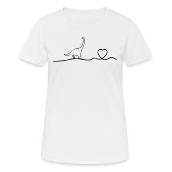 Dinosaur Brachiosaurus Dinosaur Heartbeat Dino - Frauen T-Shirt atmungsaktiv - Weiß - Vorne - AI Model Female 172 dark (172cm)