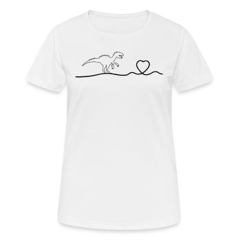 Dinosaur Allosaurus Dinosaur Heartbeat Dino - Frauen T-Shirt atmungsaktiv - Weiß - Vorne - AI Model Female 172 dark (172cm)