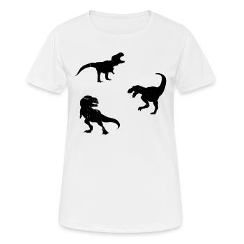 Silhouette Dinosaure T-Rex Dino - T-shirt respirant Femme - blanc - Devant - AI Model Female 172 dark (172cm)