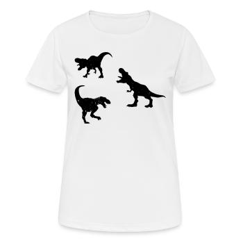 Dinosaur Silhouette T-Rex Dino - Women's Breathable T-Shirt - white - Front - AI Model Female 172 dark (172cm)