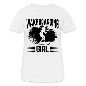 Wakeboarding girl Wakesurfing Girl - Frauen T-Shirt atmungsaktiv - Weiß - Vorne - AI Model Female 172 dark (172cm)