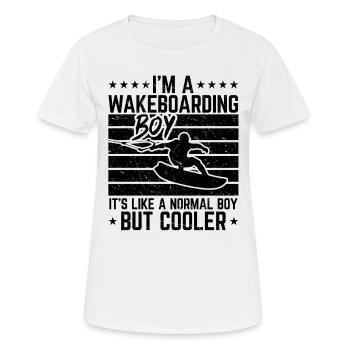 I'm a Wakeboarding Boy It's Like a Normal Boy but - Frauen T-Shirt atmungsaktiv - Weiß - Vorne - AI Model Female 172 dark (172cm)